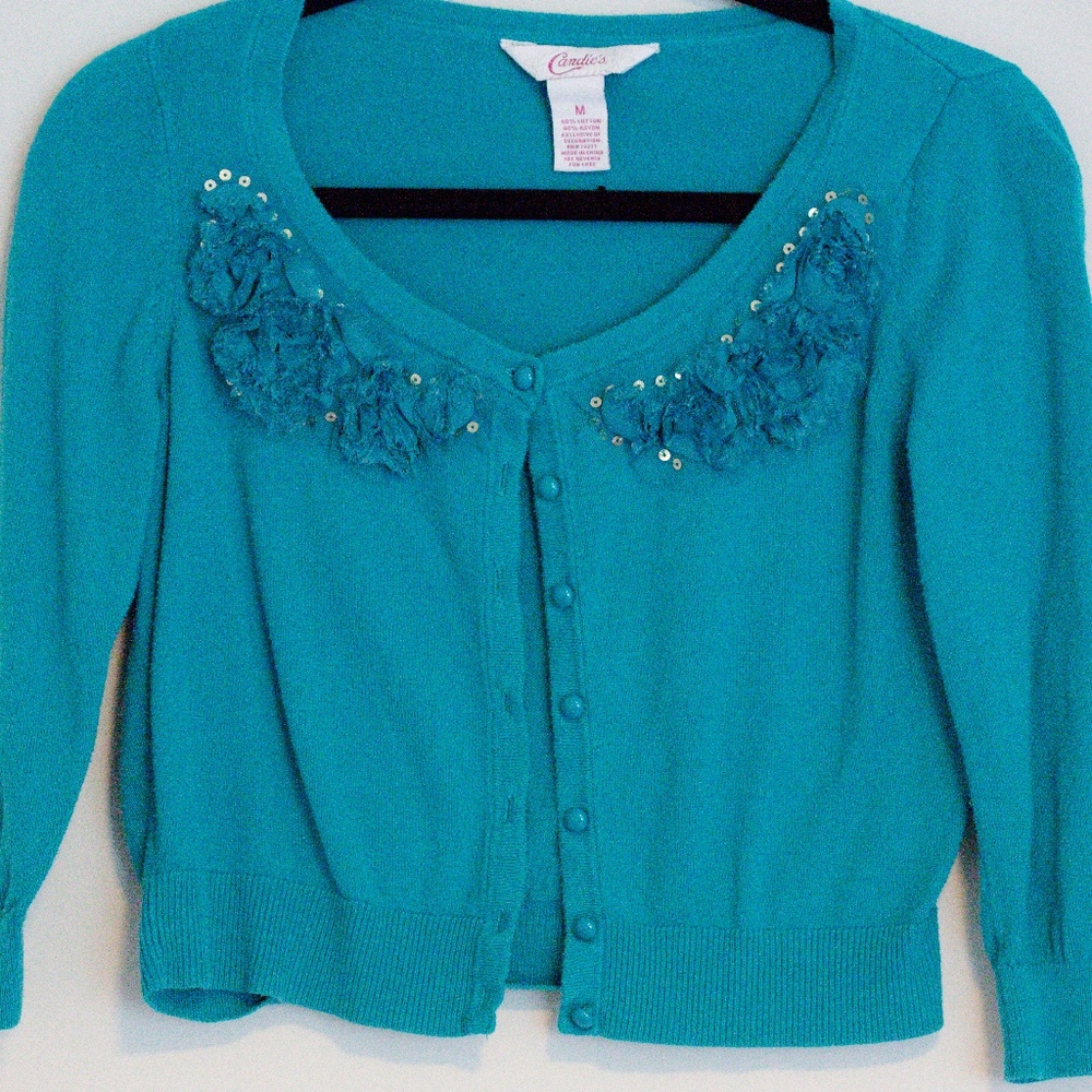 Candies detail button down sweater